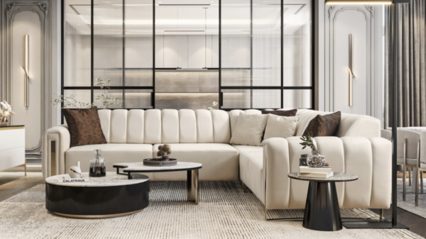 Diesel Corner Sofa (Tufted/Fluted) - Image 2