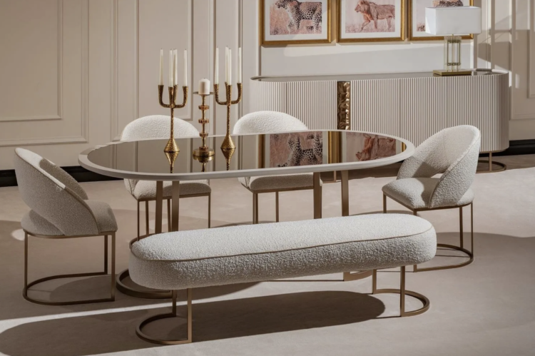 Lyon Dining Room Set (Black/Cappuccino/Cream)
