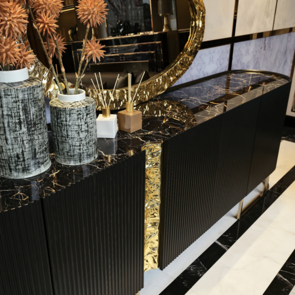 Lyon Sideboard + Mirror (Black/Cappuccino/Cream) - Image 3