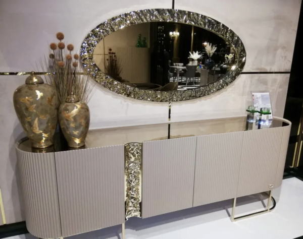 Lyon Sideboard + Mirror (Black/Cappuccino/Cream) - Image 4