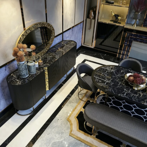 Lyon Sideboard + Mirror (Black/Cappuccino/Cream) - Image 5