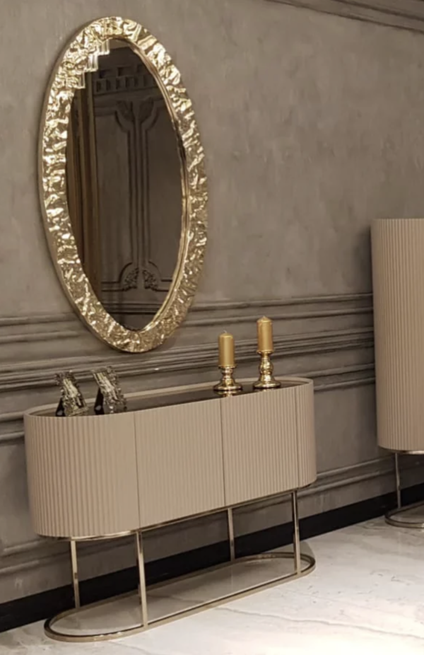 Lyon Console + Mirror (Black/Cappuccino/Cream) - Image 2