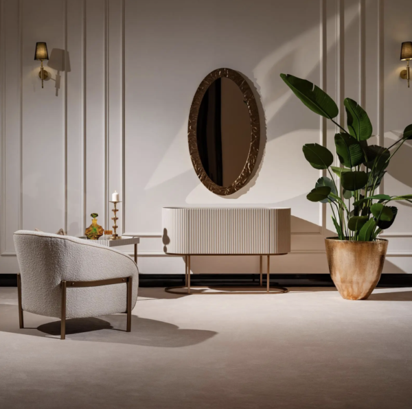 Lyon Console + Mirror (Black/Cappuccino/Cream)