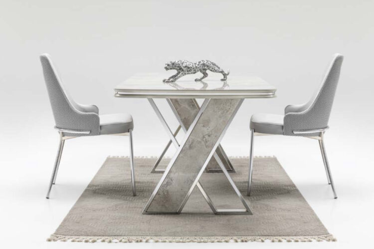 Sierra Dining Table (Light Grey/Cream/Black)
