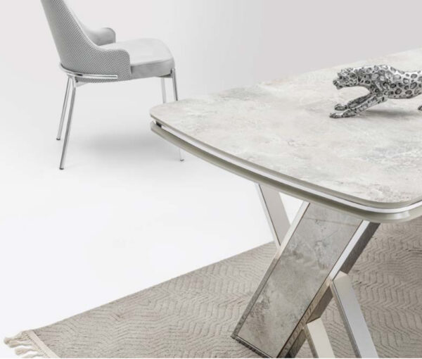 Sierra Dining Table (Light Grey/Cream/Black) - Image 7