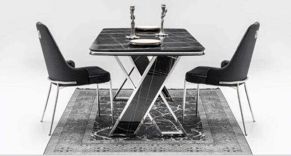 Sierra Dining Table (Light Grey/Cream/Black) - Image 3