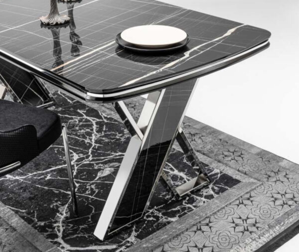 Sierra Dining Table (Light Grey/Cream/Black) - Image 8