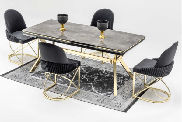 Galaxy Extendable Dining Table (Black/White)