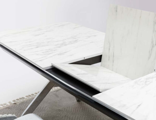 Galaxy Extendable Dining Table (Black/White) - Image 4
