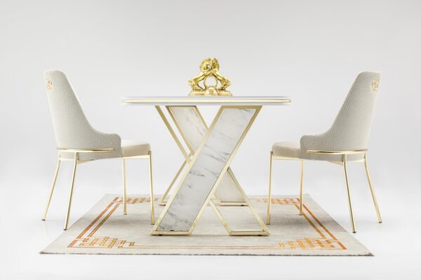 Sierra Dining Table (Light Grey/Cream/Black) - Image 2