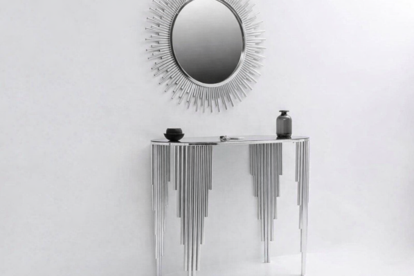Soho Console & Mirror (Gold/Chrome)