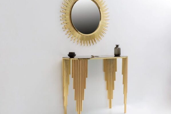 Soho Console & Mirror (Gold/Chrome)