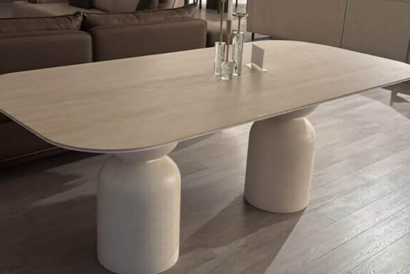 Travella Dining Table (Travertine Ceramic)