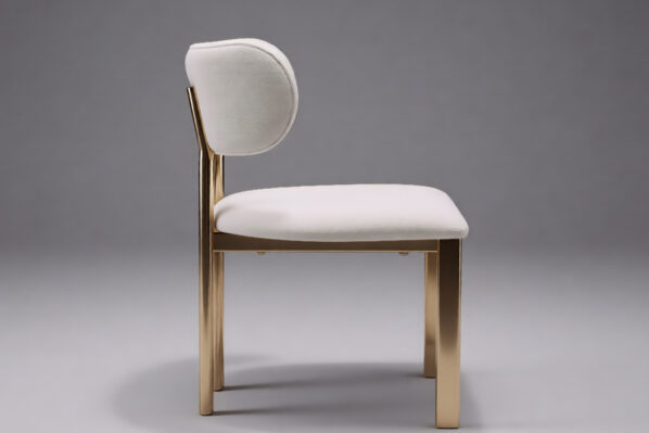 Luno Dining Chair (Cream & Brass)