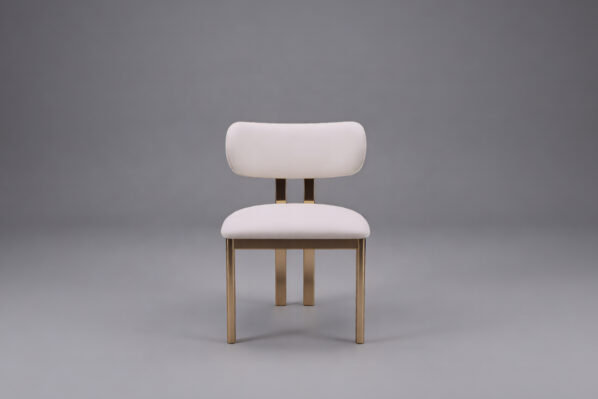 Luno Dining Chair (Cream & Brass)